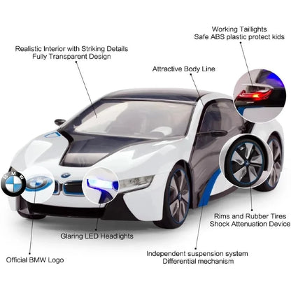 Rastar 1:14 RC BMW i8 Uzaktan Kumandalı Araba | 2.4 Ghz USB Şarj Beyaz 30 Cm Lisanslı Model Işıklı Otomatik Açılır Kapı 6+ Yaş ve Üzeri Çocuklar İçin