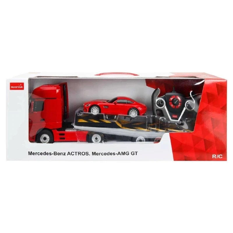 Rastar 1:26 RC Mercedes-Benz Actros Uzaktan Kumandalı Tır 1:24 RC Mercedes-AMG GT Araç Dahil | 2.4 Ghz USB Şarj Kırmızı Lisanslı Model 6+ Yaş ve Üzeri Çocuklar İçin