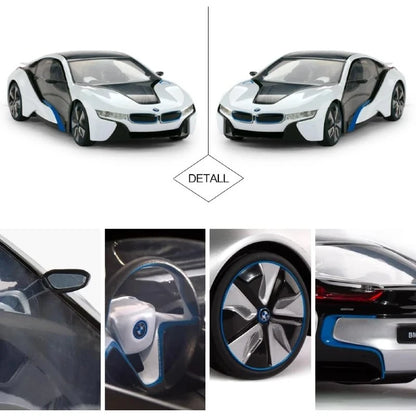 Rastar 1:14 RC BMW i8 Uzaktan Kumandalı Araba | 2.4 Ghz USB Şarj Beyaz 30 Cm Lisanslı Model Işıklı Otomatik Açılır Kapı 6+ Yaş ve Üzeri Çocuklar İçin