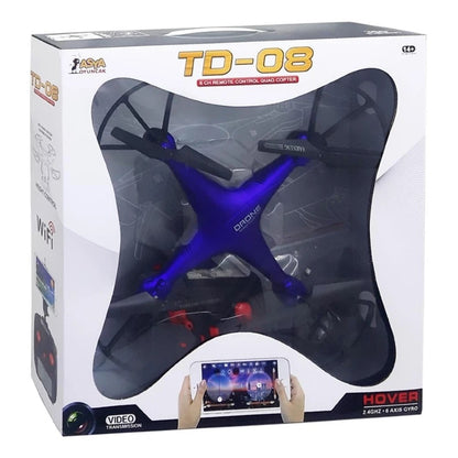 TD-08 RC Quadcopter Uzaktan Kumandalı Kameralı Drone 32 Cm USB Şarj Mavi