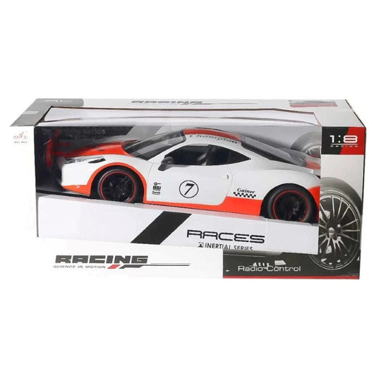 Can Racing 1:8 RC Racers Gainer Uzaktan Kumandalı Spor Araba | 2.4 Ghz USB Şarj 41 Cm Full Fonksiyon Beyaz-Turuncu 8+ Yaş ve Üzeri Çocuklar İçin