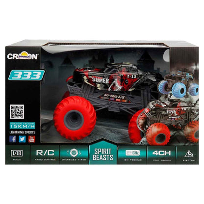 Crazon 1:18 RC Dev Tekerlekli Spirit Beasts Uzaktan Kumandalı Araba | 2.4 Ghz 25 Cm USB Şarj 15 Km/s Crazy Super 4+ Yaş ve Üzeri Çocuklar İçin Kumoyu'da