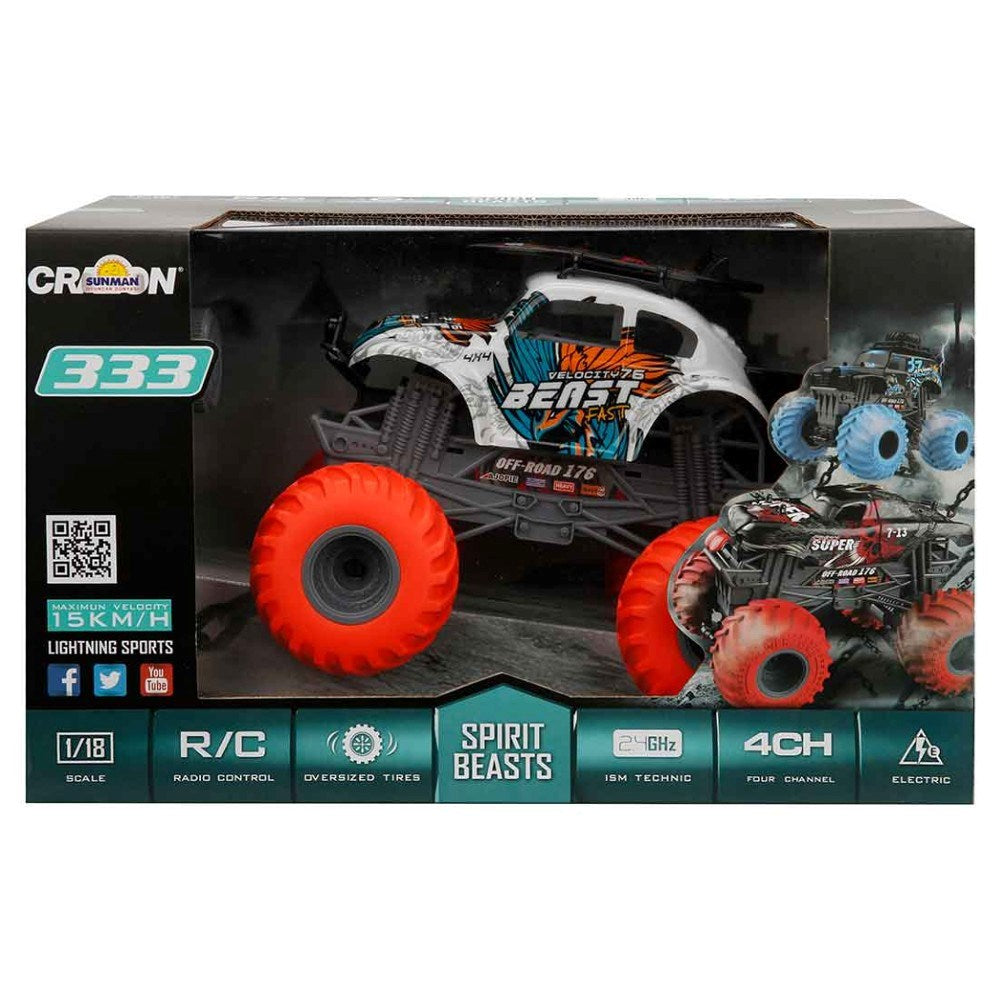 Crazon 1:18 Rc Dev Tekerlekli Spirit Beasts 2.4 Ghz 15 km/s Usb Şarj 25 Cm Velocity 76