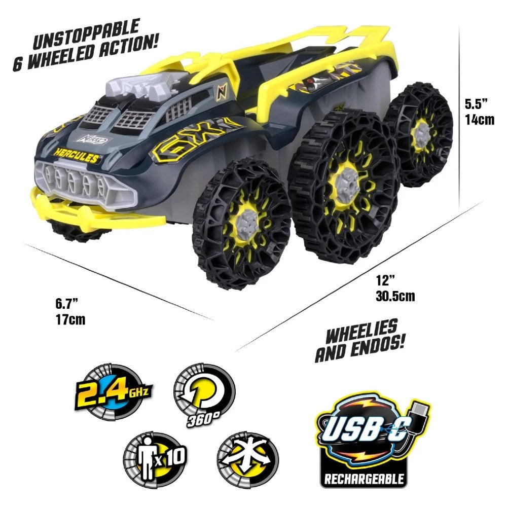 Nikko 1:12 Hercules Uzaktan Kumandalı Araba 2.4 Ghz 15 Km/s 6 Teker 360 Derece Dönebilen USB-C Şarjlı 30 Cm | 6 Yaş ve Üzeri Çocuklar İçin