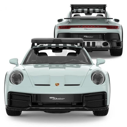 Rastar 1:14 RC Porsche 911 Dakar Uzaktan Kumandalı Araba | 2.4 Ghz 32 Cm Işıklı Elle Açılan Kapılar Gölge Yeşil Lisanslı Model 6+ Yaş ve Üzeri Çocukla