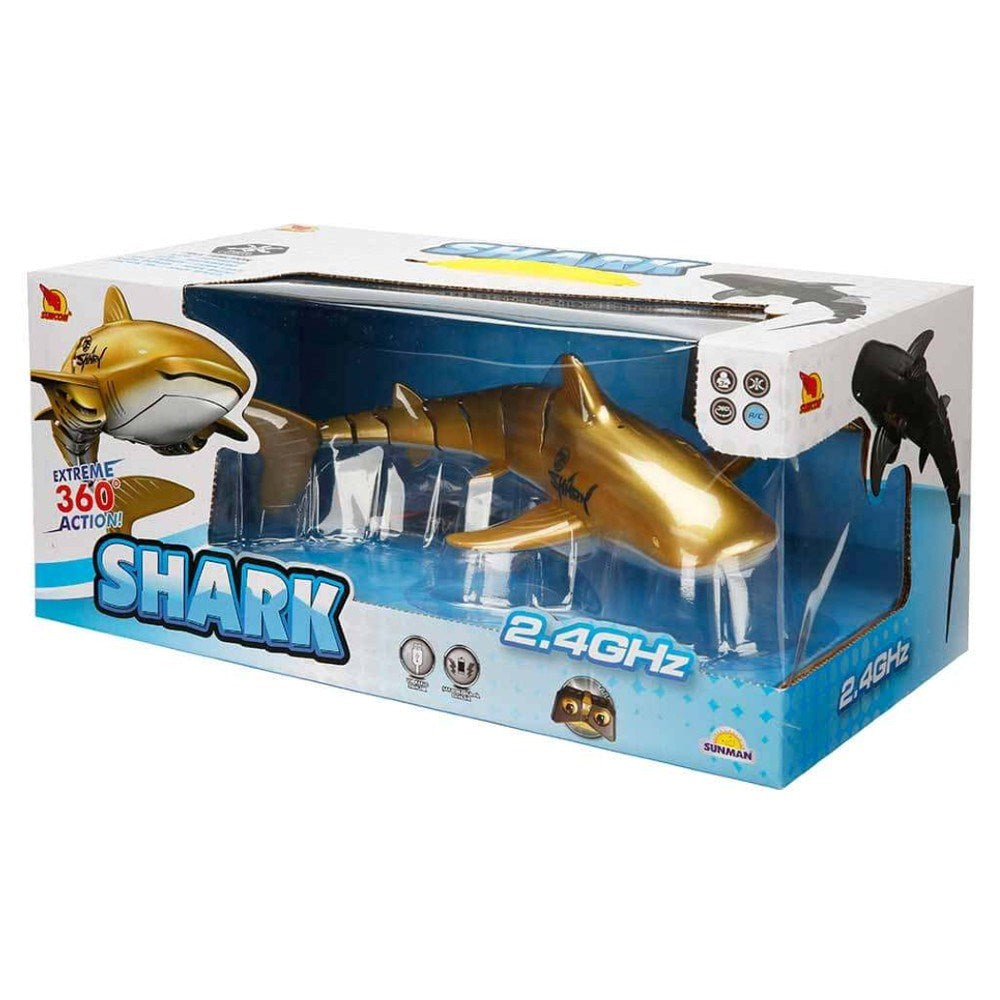 Suncon Uzaktan Kumandalı 360 Derece Dönen Köpek Balığı Sarı 30 cm USB Şarj | 6 Yaş ve Üzeri Su Üstünde Giden USB Şarjlı RC Oyuncak