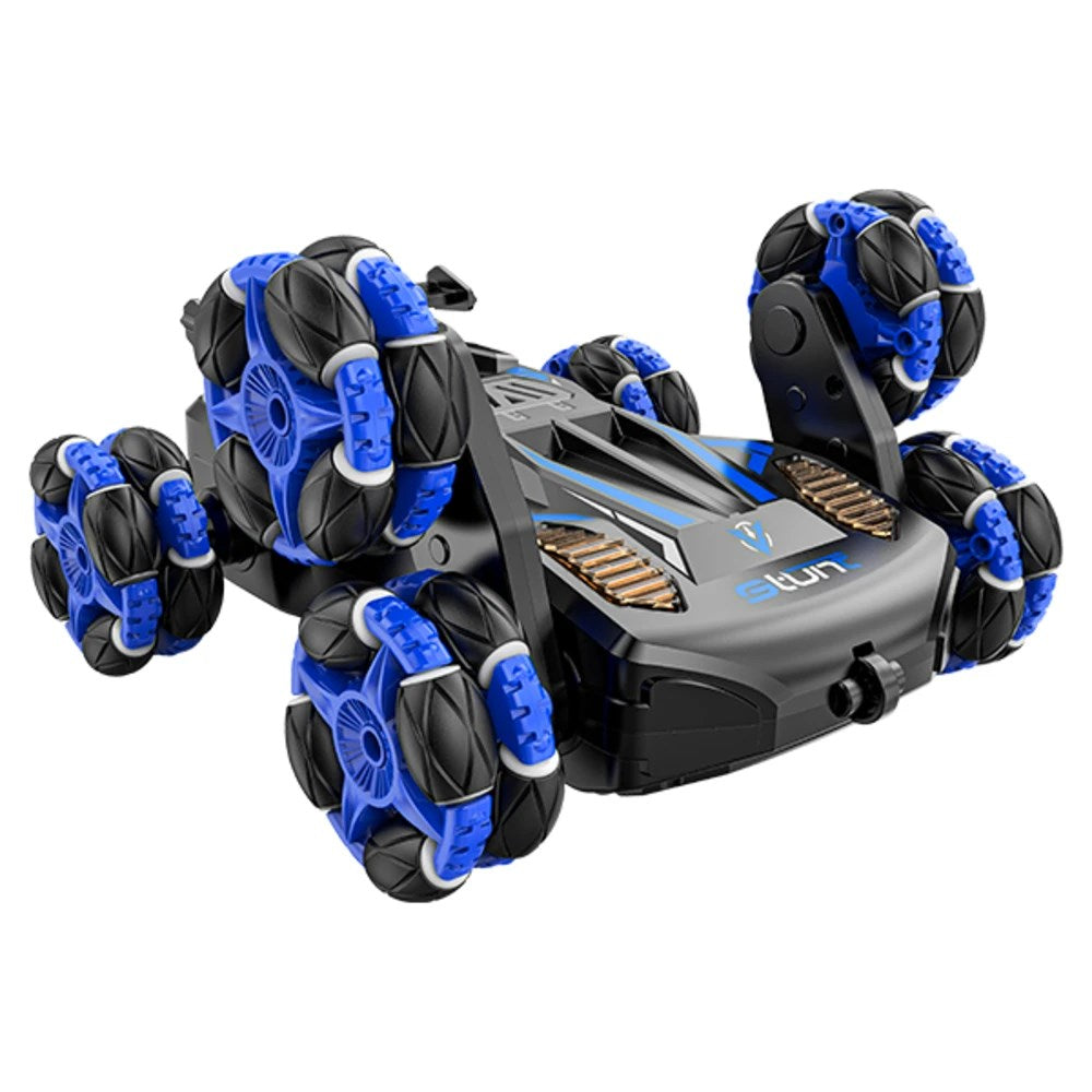 RC Stunt Racer Uzaktan Kumandalı Akrobatik Araba 2.4 Ghz USB Şarj Yan Sürüş Drift 360° Spin Işıklı Mavi