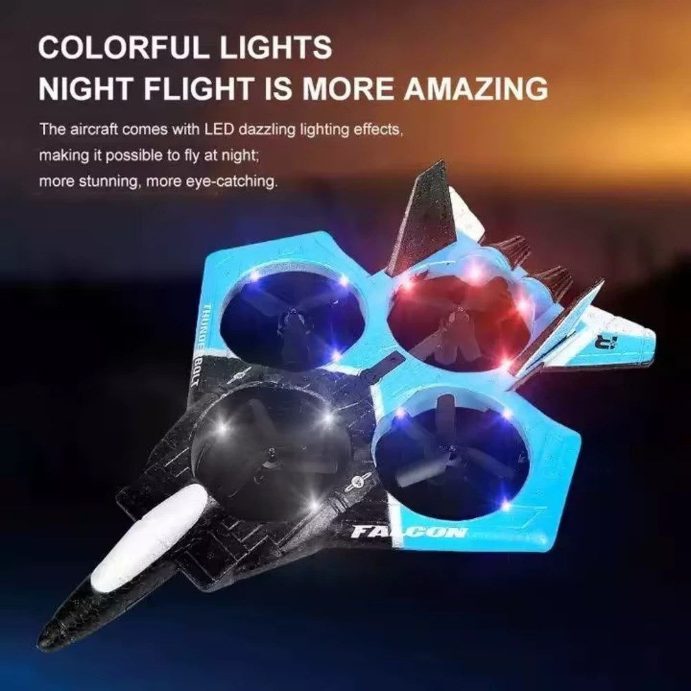 LH X72-3 RC Falcon Thunder Uzaktan Kumandalı Drone Uçak 2.4 Ghz Elle Kontrol 30Cm USB Şarj 360° Takla Pervane Korumalı Tek Tuşla Geri Çağırma Yeşil