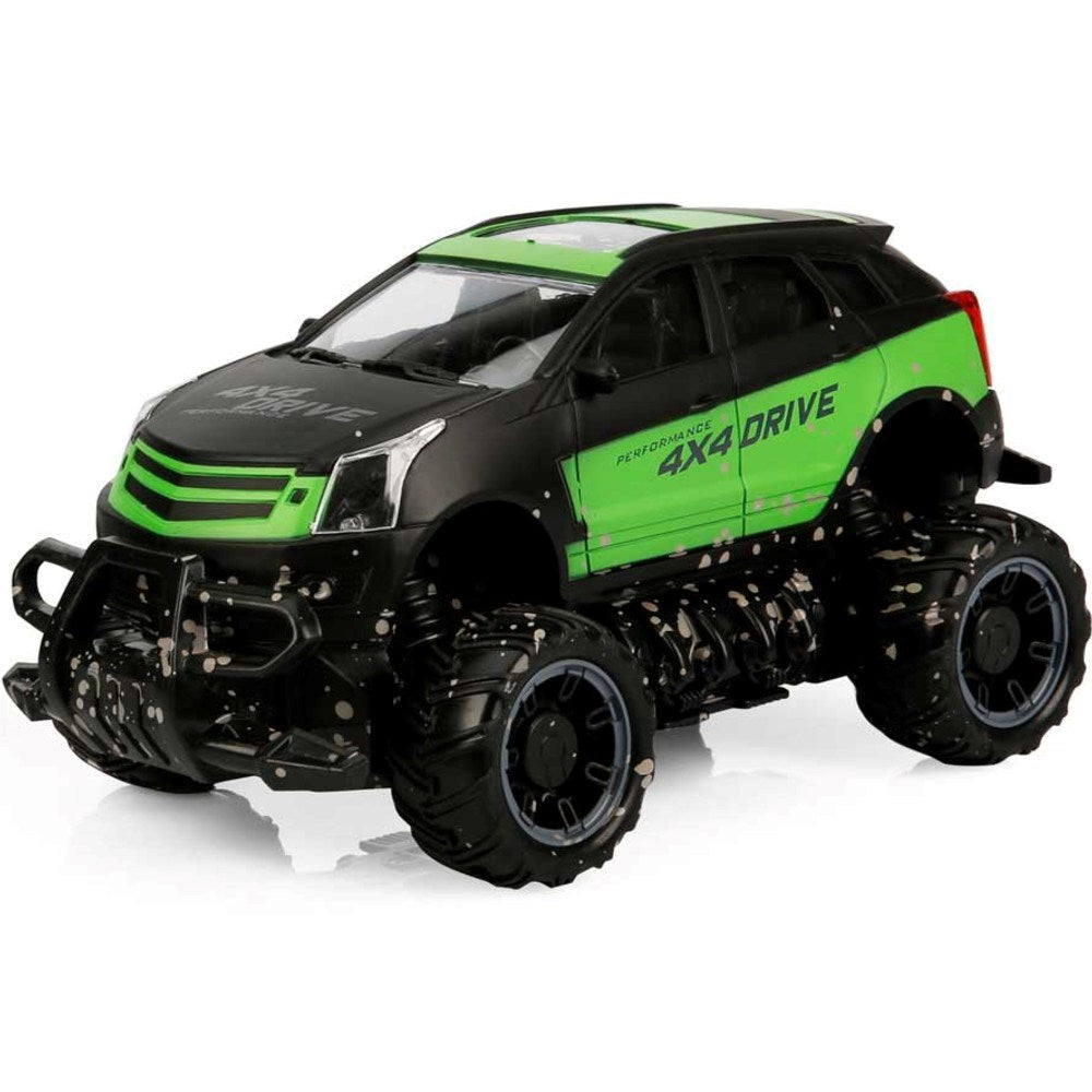 Crazon 1:18 RC Crazy Off-Road Pickup Uzaktan Kumandalı Araba | 2.4 Ghz USB Şarj 15 Km/h 23 Cm Siyah Yeşil 4x4 Off-Road Tasarım 6+ Yaş ve Üzeri Çocuklar İçin