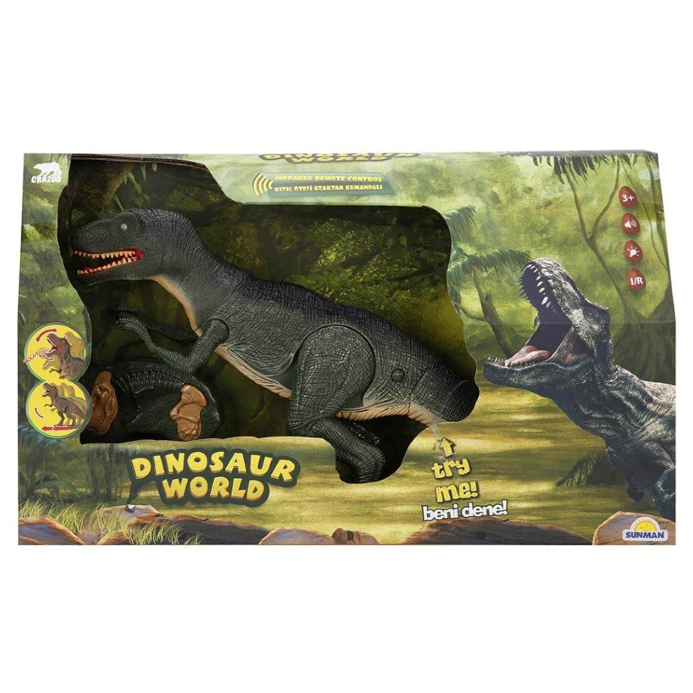 Crazoo RC Dinozor Infrared Uzaktan Kumandalı Hayvan | 46 Cm Yürüyen Model Gerçekçi Kükreme Sesi ve Parlak Işıklar 3+ Yaş Çocuklar İçin Kumoyu Oynamaya Hazır!