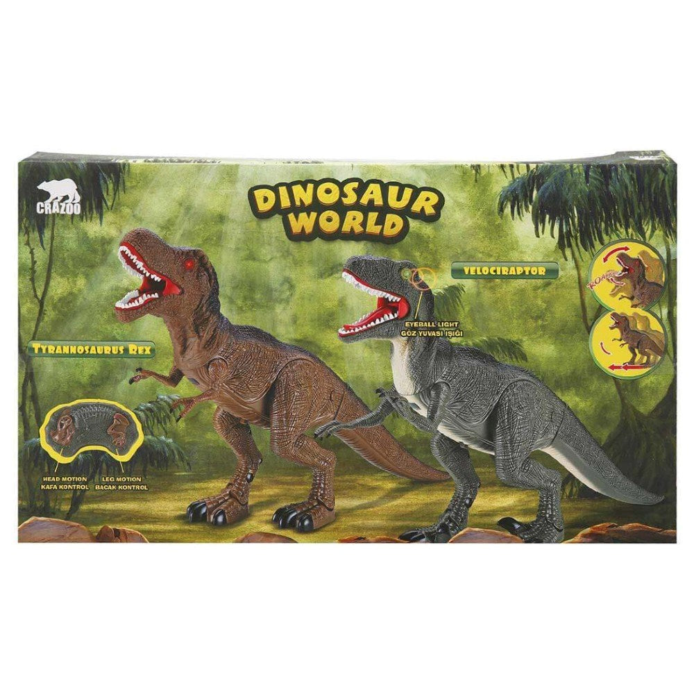 Crazoo RC Dinozor Infrared Uzaktan Kumandalı Hayvan | 46 Cm Yürüyen Model Gerçekçi Kükreme Sesi ve Parlak Işıklar 3+ Yaş Çocuklar İçin Kumoyu Oynamaya Hazır!