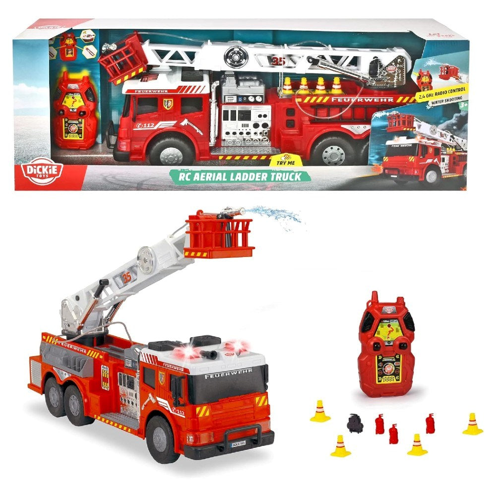 Dickie 1:16 RC Aerial Ladder Truck Uzaktan Kumandalı İtfaiye Aracı | 2.4 Ghz 62 Cm Su Püskürtmeli Sesli ve Işıklı 6+ Yaş ve Üzeri Çocuklar İçin