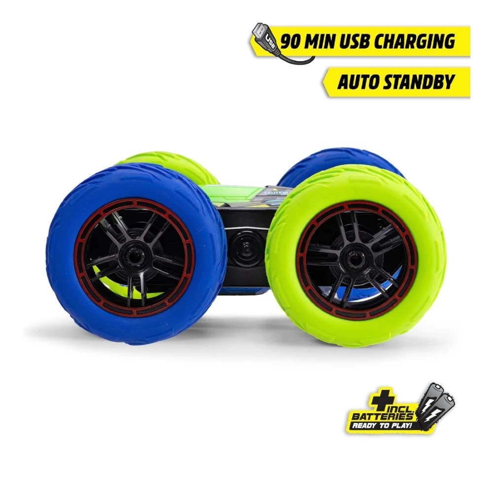 Dickie 1:18 RC Cyber Flip Uzaktan Kumandalı Araba | 2.4 Ghz USB Şarj 22 Cm 12 Km/s 360° Akrobasi Hareketleri ve Led Işıkları 6+ Yaş ve Üzeri Çocuklar İçin