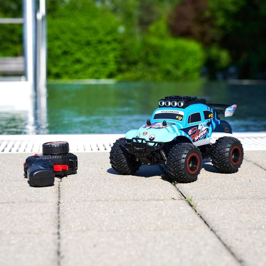 Dickie 1:18 RC Volkswagen Beetle Monster Bug Uzaktan Kumandalı Araba | 2.4 Ghz USB Şarj 23 Cm 12 Km/s Işıklı Off-Road 6+ Yaş ve Üzeri Çocuklar İçin Kumoyu !