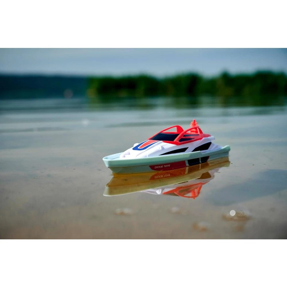 Dickie 1:48 RC Sea Cruiser Uzaktan Kumandalı Tekne | 2.4 Ghz 34 Cm Uzunluk 2 Km/s Turbo Fonksiyon 15 Metre Menzil 2 Kanal 6+ Yaş ve Üzeri Çocuklar İçin