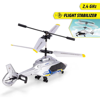 Dickie 1:60 RC Airbus H160 Uzaktan Kumandalı Polis Helikopteri | 2.4 Ghz USB Şarj 21 Cm 6 Km/s Işıklı ve Uçuş Dengeleyicili 8+ Yaş ve Üzeri Çocuklar İçin