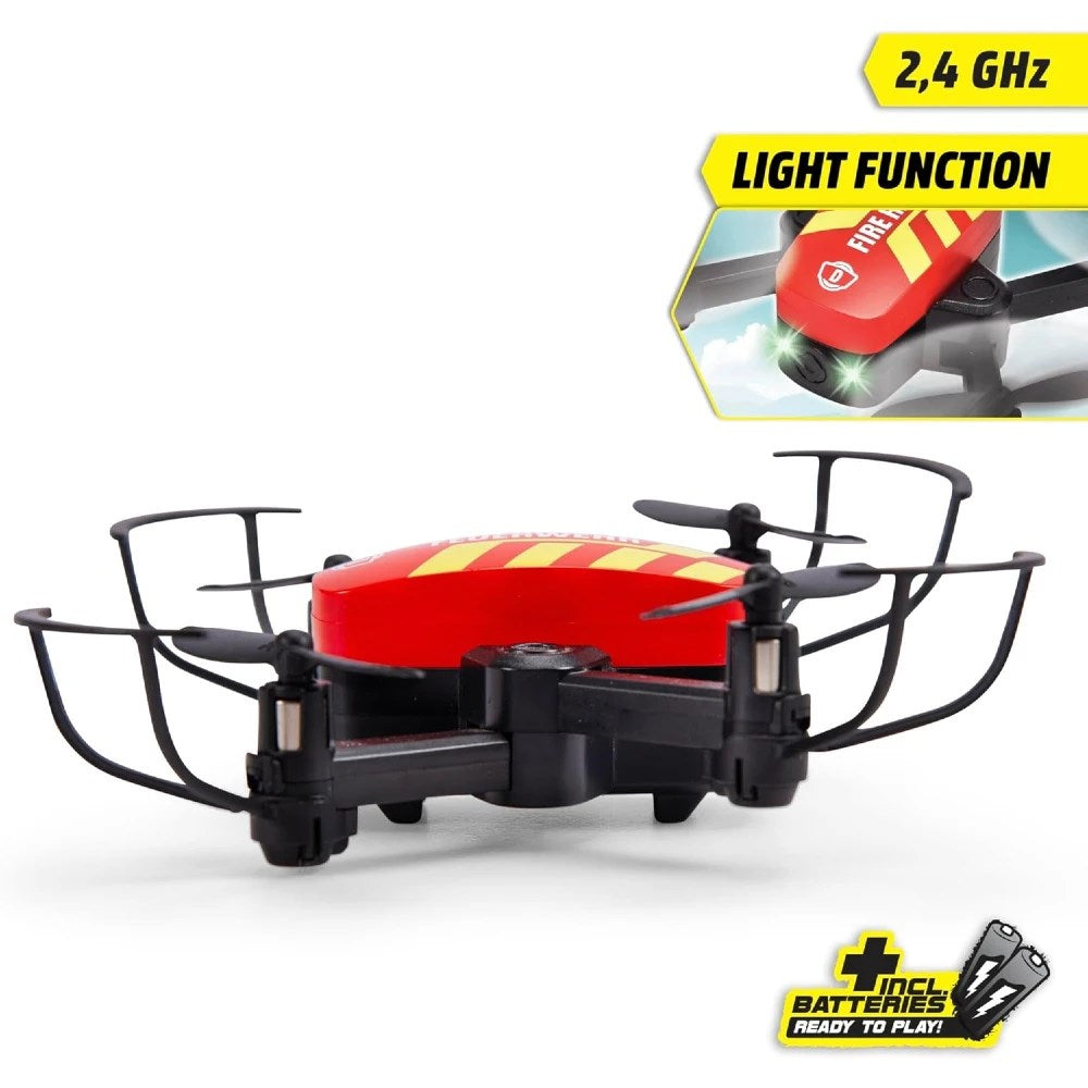 Dickie 1:60 RC Fire Drone Uzaktan Kumandalı Mini İtfaiye Drone | 2.4 Ghz USB Şarj 12 Cm 3 Hız Kademesi 6 Km/s Işıklı Headless Mod 8+ Yaş ve Üzeri Çocuklar İçin