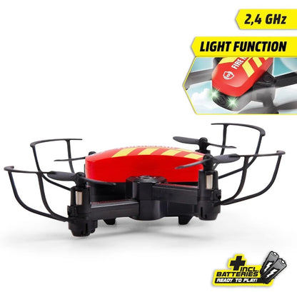 Dickie 1:60 RC Fire Drone Uzaktan Kumandalı Mini İtfaiye Drone | 2.4 Ghz USB Şarj 12 Cm 3 Hız Kademesi 6 Km/s Işıklı Headless Mod 8+ Yaş ve Üzeri Çocuklar İçin