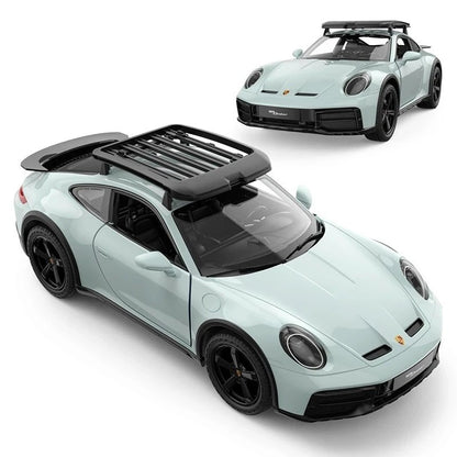 Rastar 1:14 RC Porsche 911 Dakar Uzaktan Kumandalı Araba | 2.4 Ghz 32 Cm Işıklı Elle Açılan Kapılar Gölge Yeşil Lisanslı Model 6+ Yaş ve Üzeri Çocukla