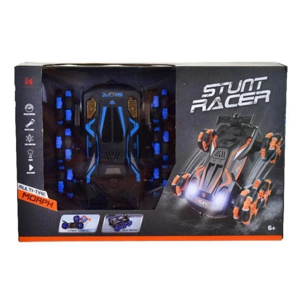RC Stunt Racer Uzaktan Kumandalı Akrobatik Araba 2.4 Ghz USB Şarj Yan Sürüş Drift 360° Spin Işıklı Mavi