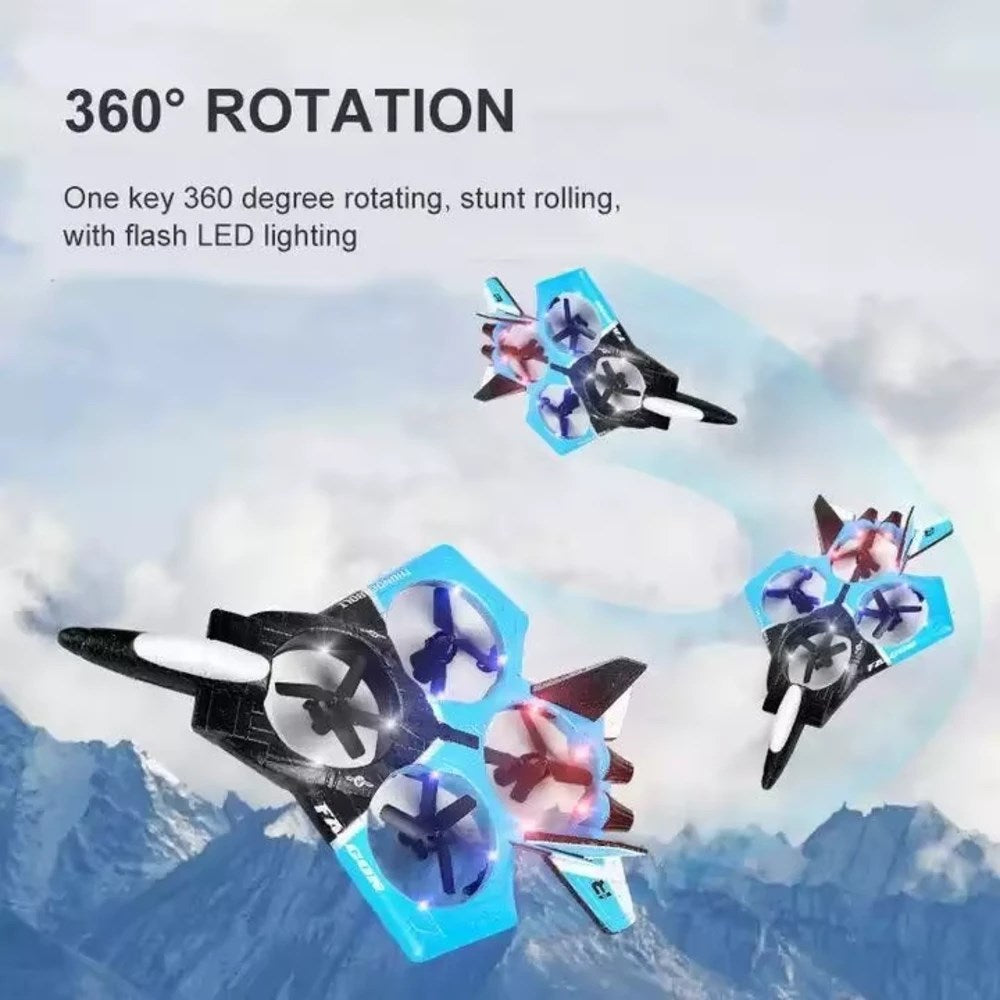 LH X72-3 RC Falcon Thunder Uzaktan Kumandalı Drone Uçak 2.4 Ghz Elle Kontrol 30Cm USB Şarj 360° Takla Pervane Korumalı Tek Tuşla Geri Çağırma Yeşil