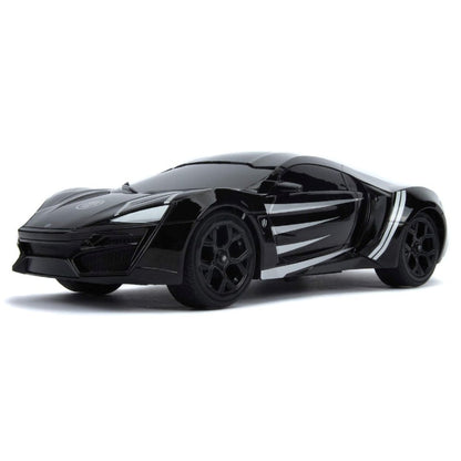 Jada 1:16 RC Black Panther Lykan Hypersport Uzaktan Kumandalı Araba | 2.4 Ghz USB Şarj 29 Cm Marvel Avengers Lisanslı Turbo Modlu 6+ Yaş ve Üzeri Çocuklar İçin