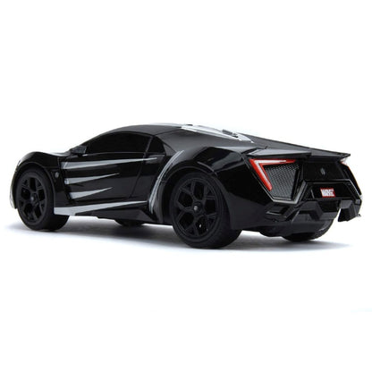 Jada 1:16 RC Black Panther Lykan Hypersport Uzaktan Kumandalı Araba | 2.4 Ghz USB Şarj 29 Cm Marvel Avengers Lisanslı Turbo Modlu 6+ Yaş ve Üzeri Çocuklar İçin