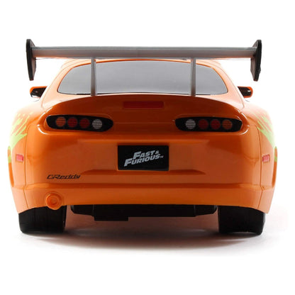 Jada 1:16 RC Brian's Toyota Supra MK4 Uzaktan Kumandalı Araba | 2.4 Ghz USB Şarj 29 Cm Turbo Fonksiyon Fast & Furious Turbo Modlu 6+ Yaş ve Üzeri Çocuklar İçin