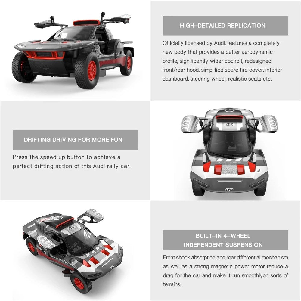 Rastar 1:14 Audi RS Q E-Tron E2 Drift Uzaktan Kumandalı Araba | 2.4 Ghz Full Fonksiyon Açılır Kapı 33 Cm Işıklı Lisanslı Tasarım 6+ Yaş ve Üzeri Çocuklar İçin