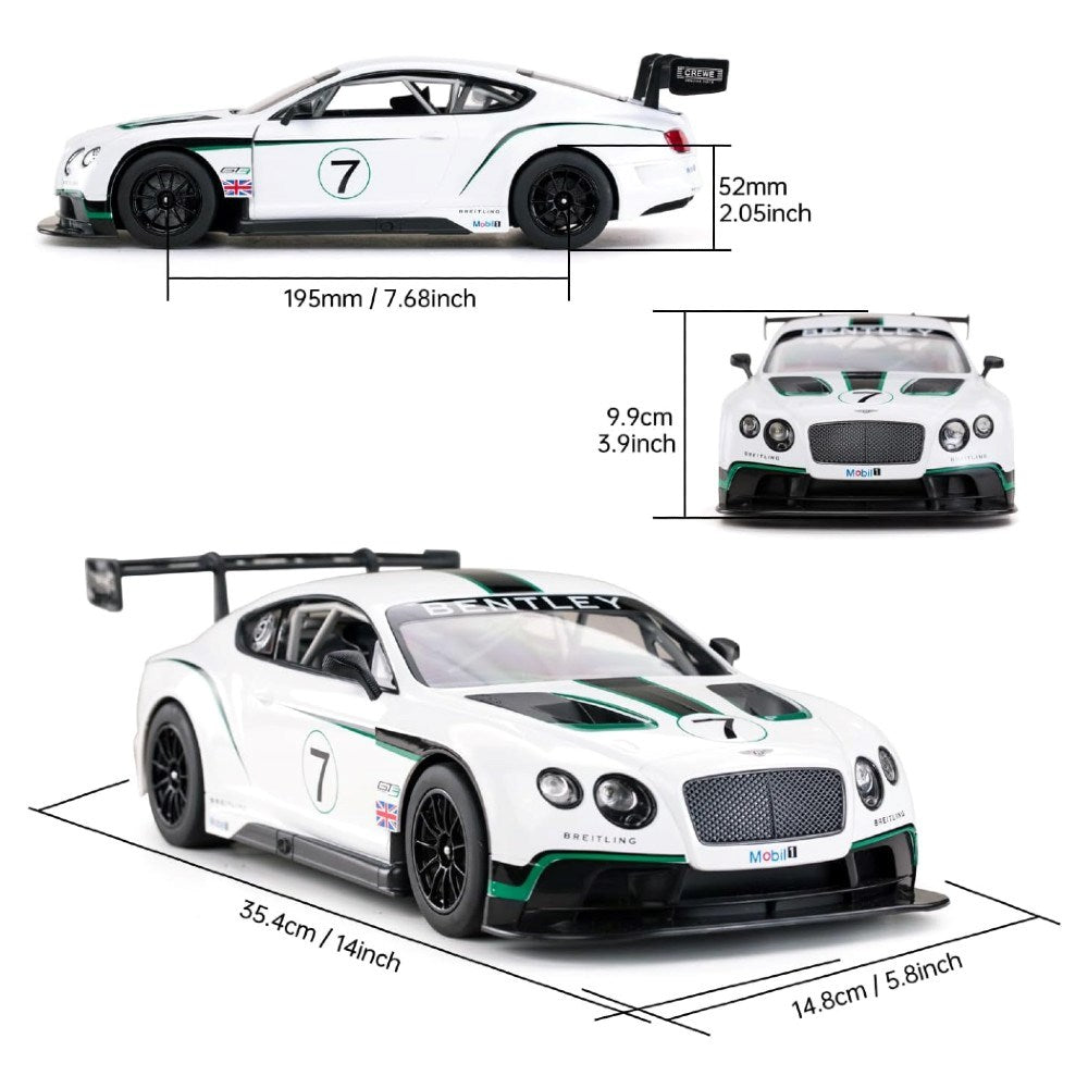Rastar 1:14 Bentley Continental GT3 Uzaktan Kumandalı Araba | 2.4 Ghz Full Fonksiyon 34 Cm Işıklı Lisanslı Tasarım 6+ Yaş ve Üzeri Çocuklar İçin
