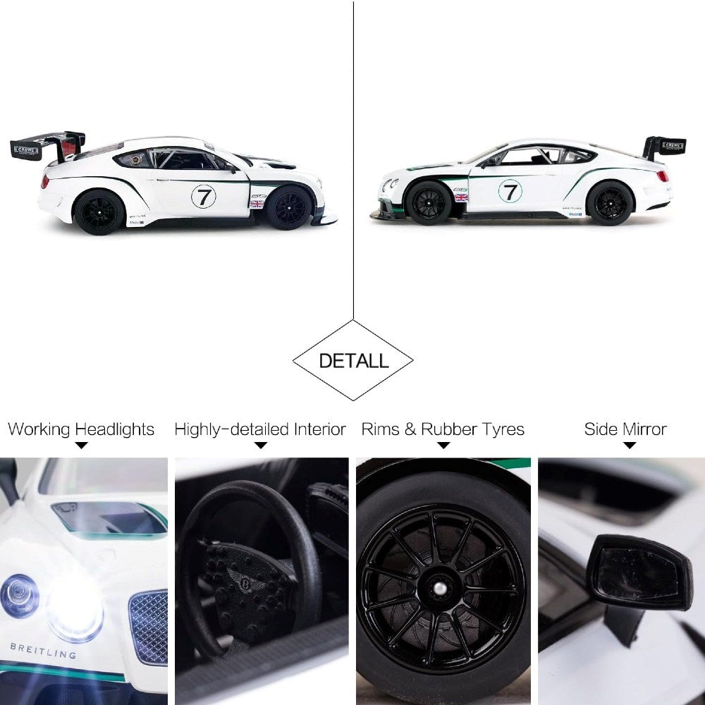 Rastar 1:14 Bentley Continental GT3 Uzaktan Kumandalı Araba | 2.4 Ghz Full Fonksiyon 34 Cm Işıklı Lisanslı Tasarım 6+ Yaş ve Üzeri Çocuklar İçin